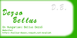dezso bellus business card