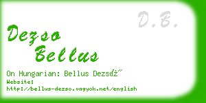 dezso bellus business card